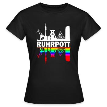 Ruhrpott gespiegelt - Frauen T-Shirt - Schwarz - Vorne - AI Model Female 172 dark (172cm)