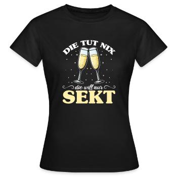 Die tut nix die will nur Sekt Mädelsabend Kostüm - Frauen T-Shirt - Schwarz - Vorne - AI Model Female 172 dark (172cm)