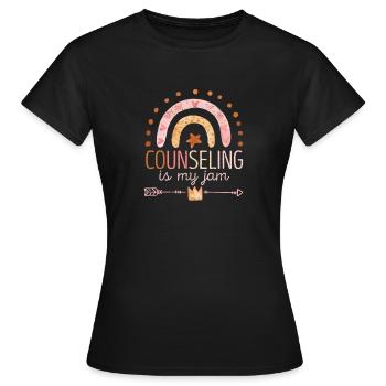 Counseling Is My Jam School Counselor Recognition - Women's T-Shirt - black - Front - AI Model Female 172 dark (172cm)