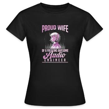 Technicien du son, ingénieur du son, épouse - T-shirt Femme - noir - Devant - AI Model Female 172 dark (172cm)