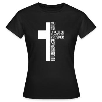 Prospérité inspirante Chrétiens - T-shirt Femme - noir - Devant - AI Model Female 172 dark (172cm)