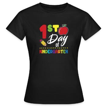 1er jour de la maternelle : Retour à l’école en premier - T-shirt Femme - noir - Devant - AI Model Female 172 dark (172cm)
