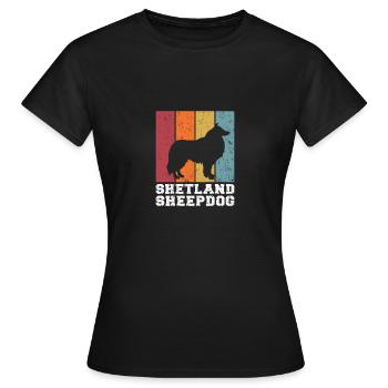 Berger Shetland - T-shirt Femme - noir - Devant - AI Model Female 172 dark (172cm)