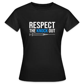 Respect The Knock Out Infirmière anesthésiste Anesthésie - T-shirt Femme - noir - Devant - AI Model Female 172 dark (172cm)