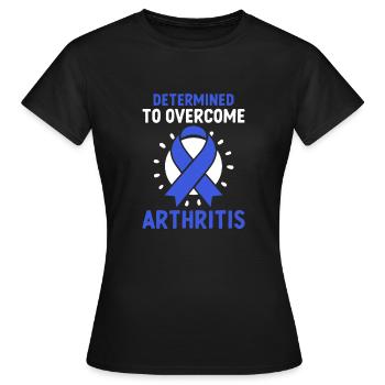 Déterminé à sensibiliser la population à l’arthrite - T-shirt Femme - noir - Devant - AI Model Female 172 dark (172cm)