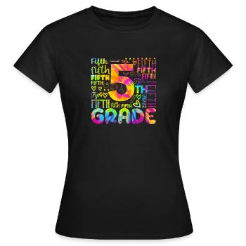 Tie Dye 5th Grade Typography Team Fifth Grade - T-shirt Femme - noir - Devant - AI Model Female 172 dark (172cm)