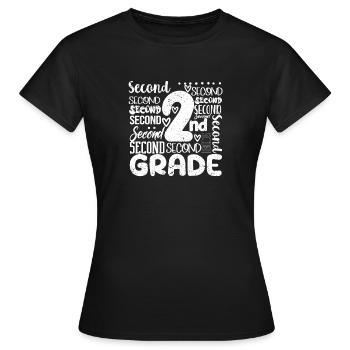Tie Dye 2nd Grade Typography Team Teacher Second - T-shirt Femme - noir - Devant - AI Model Female 172 dark (172cm)