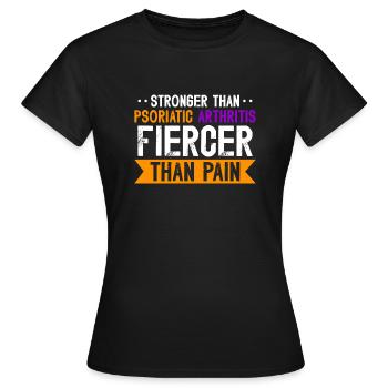 Plus fort que le rhumatisme psoriasique plus fort que le - T-shirt Femme - noir - Devant - AI Model Female 172 dark (172cm)