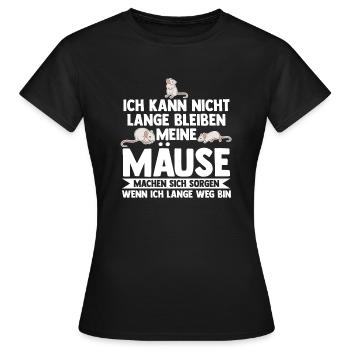 Meine Mäuse machen sich sorgen - Frauen T-Shirt - Schwarz - Vorne - AI Model Female 172 dark (172cm)