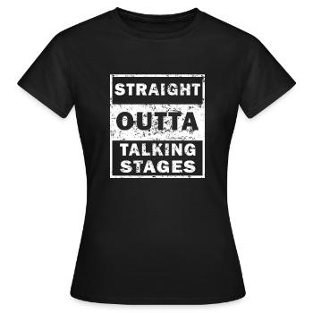 Lustiges Dating direkt aus sprechenden Bühnen - Frauen T-Shirt - Schwarz - Vorne - AI Model Female 172 dark (172cm)