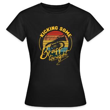 Kicking Some Brass Tonight Baritone Player Gifts - Women's T-Shirt - black - Front - AI Model Female 172 dark (172cm)
