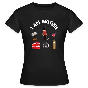 Je suis britannique - T-shirt Femme - noir - Devant - AI Model Female 172 dark (172cm)