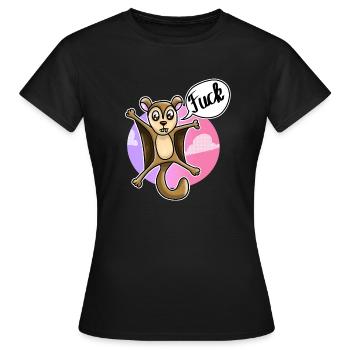 Flughörnchen Fluchhörnchen Fuck Schimpfwort - Frauen T-Shirt - Schwarz - Vorne - AI Model Female 172 dark (172cm)