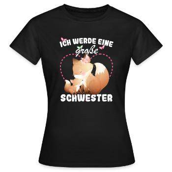 Ich Werde Eine Große Schwester 2025 - Frauen T-Shirt - Schwarz - Vorne - AI Model Female 172 dark (172cm)
