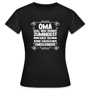 Enkelkinder Großmutter Oma - Frauen T-Shirt - Schwarz - Vorne - AI Model Female 172 dark (172cm)