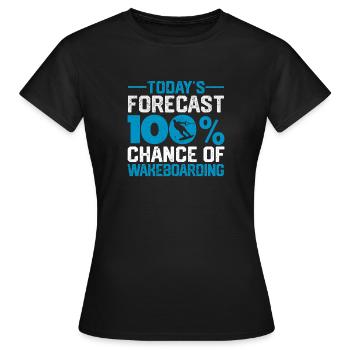 La prédiction du jour : 100% de chance de wakeboard - T-shirt Femme - noir - Devant - AI Model Female 172 dark (172cm)