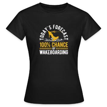 La prédiction du jour : 100% de chance de wakeboard - T-shirt Femme - noir - Devant - AI Model Female 172 dark (172cm)