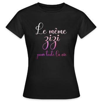 Humour EVJF Zizi Team Future Mariée Jeune Fille - T-shirt Femme - noir - Devant - AI Model Female 172 dark (172cm)