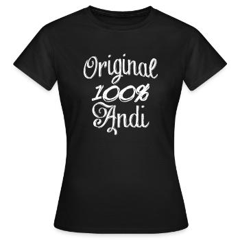 Original 100% Andi - Women's T-Shirt - black - Front - AI Model Female 172 dark (172cm)