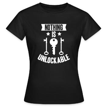 Serrurier Rien n’est déverrouillable Outils de prélèvement - T-shirt Femme - noir - Devant - AI Model Female 172 dark (172cm)