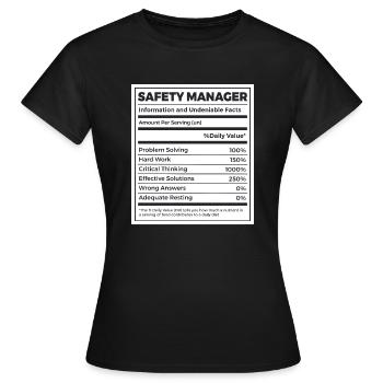 Beauftragter für Arbeitssicherheit Manager - Frauen T-Shirt - Schwarz - Vorne - AI Model Female 172 dark (172cm)