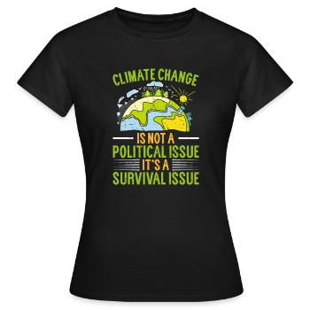 Le changement climatique est une question de survie - T-shirt Femme - noir - Devant - AI Model Female 172 dark (172cm)