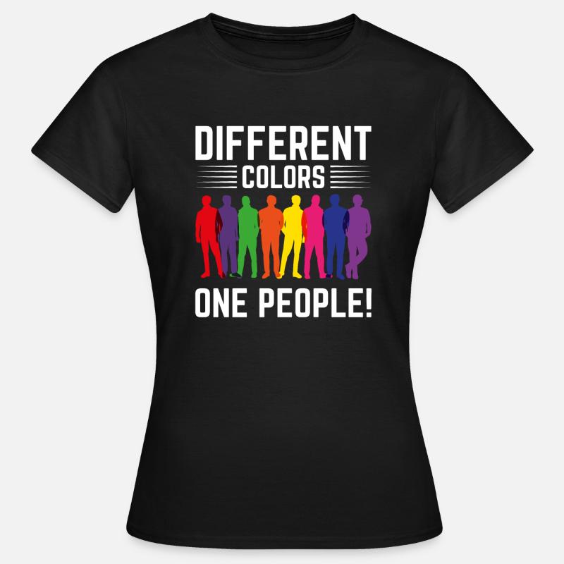 Different Colors, One People - Women's T-Shirt - black