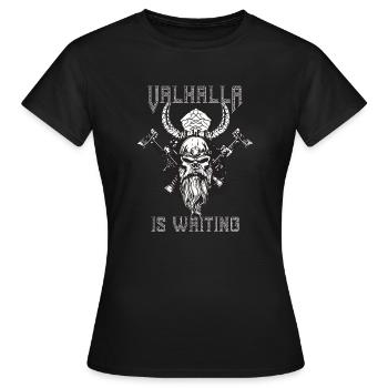 Valhalla is waiting - Women's T-Shirt - black - Front - AI Model Female 172 dark (172cm)