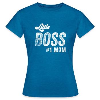 Drôle de maman - T-shirt Femme - bleu saphir antique chiné - Devant - AI Model Female 172 dark (172cm)