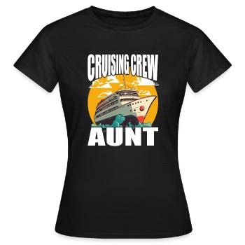 Équipage de croisière - Tante - Vacances et croisière en famille - T-shirt Femme - noir - Devant - AI Model Female 172 dark (172cm)