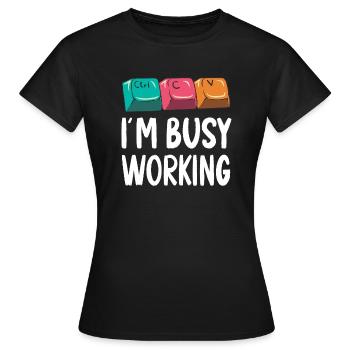 Lustiges Kopieren Einfügen Strg-C Strg-V Beschäftigt mit Arbeiten - Frauen T-Shirt - Schwarz - Vorne - AI Model Female 172 dark (172cm)