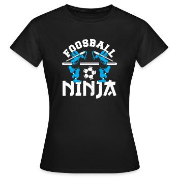 Foosball Ninja Cool Table Soccer Player - Frauen T-Shirt - Schwarz - Vorne - AI Model Female 172 dark (172cm)