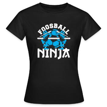 Cool Table Soccer Player Foosball Ninja - Frauen T-Shirt - Schwarz - Vorne - AI Model Female 172 dark (172cm)