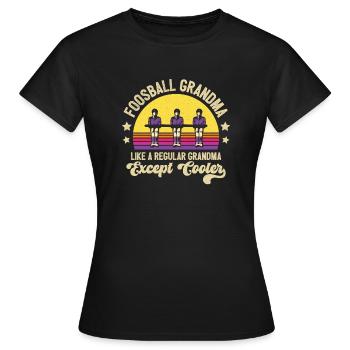 Foosball Grandmother Retro Table Soccer Vintage Wo - Frauen T-Shirt - Schwarz - Vorne - AI Model Female 172 dark (172cm)