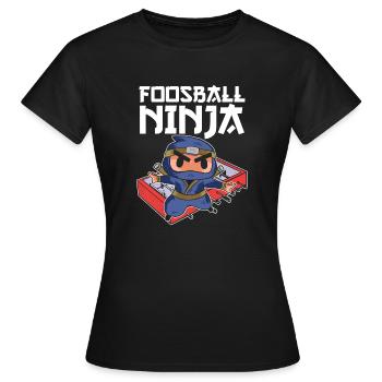 Foosball Ninja Table Soccer Foosball Cool Player - Frauen T-Shirt - Schwarz - Vorne - AI Model Female 172 dark (172cm)