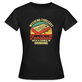 Weekend Forecast Foosball Retro Table Soccer Playe - Frauen T-Shirt - Schwarz - Vorne - AI Model Female 172 dark (172cm)