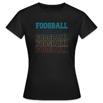 Foosball Retro Table Soccer Player Vintage - Frauen T-Shirt - Schwarz - Vorne - AI Model Female 172 dark (172cm)