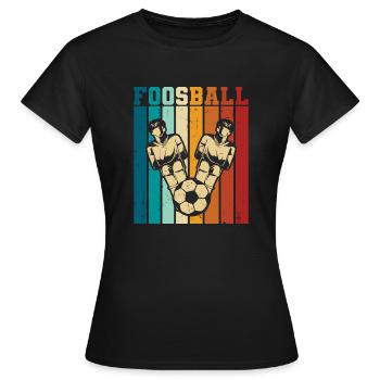 Foosball Retro Player Vintage Table Soccer - Frauen T-Shirt - Schwarz - Vorne - AI Model Female 172 dark (172cm)