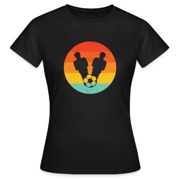 Retro Table Soccer Player Vintage Foosball - Frauen T-Shirt - Schwarz - Vorne - AI Model Female 172 dark (172cm)