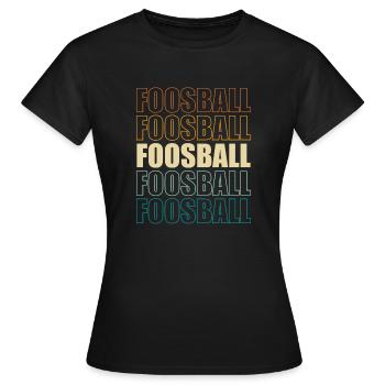 Retro Table Soccer Player Vintage Foosball - Frauen T-Shirt - Schwarz - Vorne - AI Model Female 172 dark (172cm)