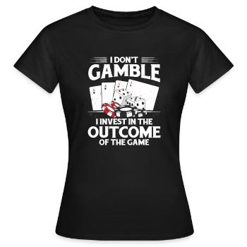 Poker J’investis dans le résultat du jeu Flop Pla - T-shirt Femme - noir - Devant - AI Model Female 172 dark (172cm)