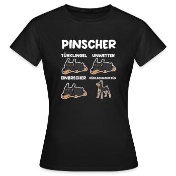 Hund Pinscher - Frauen T-Shirt - Schwarz - Vorne - AI Model Female 172 dark (172cm)