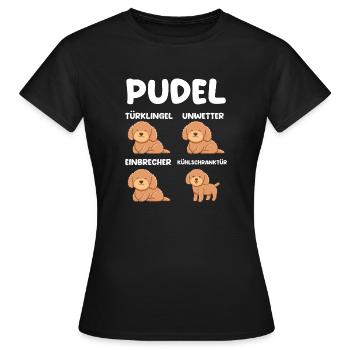 Hund Pudel - Frauen T-Shirt - Schwarz - Vorne - AI Model Female 172 dark (172cm)