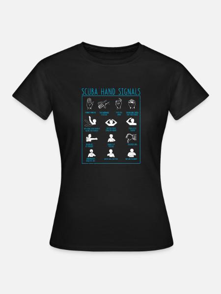 Diver Hand Signal Funny Diving Signals Team - Women's T-Shirt - black