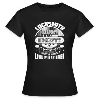 Locksmith Locksmith Respect Is Earned - Women's T-Shirt - black - Front - AI Model Female 172 dark (172cm)