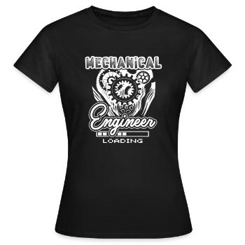 Mechanical Engineer Mechanical Engineer Loading - Women's T-Shirt - black - Front - AI Model Female 172 dark (172cm)