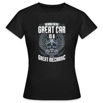 Mécanicien automobile Mécanicien automobile Mécanicien automobile Mécanicien - T-shirt Femme - noir - Devant - AI Model Female 172 dark (172cm)