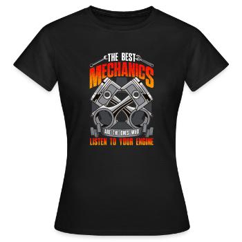 Mécanicien automobile Mécanicien automobile Mécanicien automobile Mécanicien - T-shirt Femme - noir - Devant - AI Model Female 172 dark (172cm)