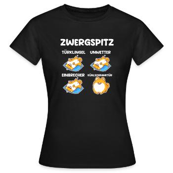 Hund Zwergspitz - Frauen T-Shirt - Schwarz - Vorne - AI Model Female 172 dark (172cm)