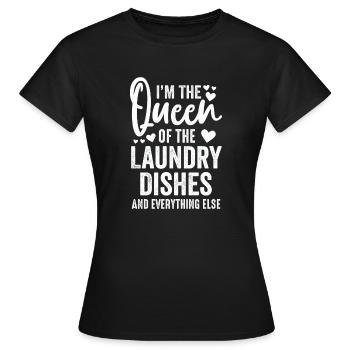 Reine de la lessive, de la vaisselle et de tout le reste - T-shirt Femme - noir - Devant - AI Model Female 172 dark (172cm)